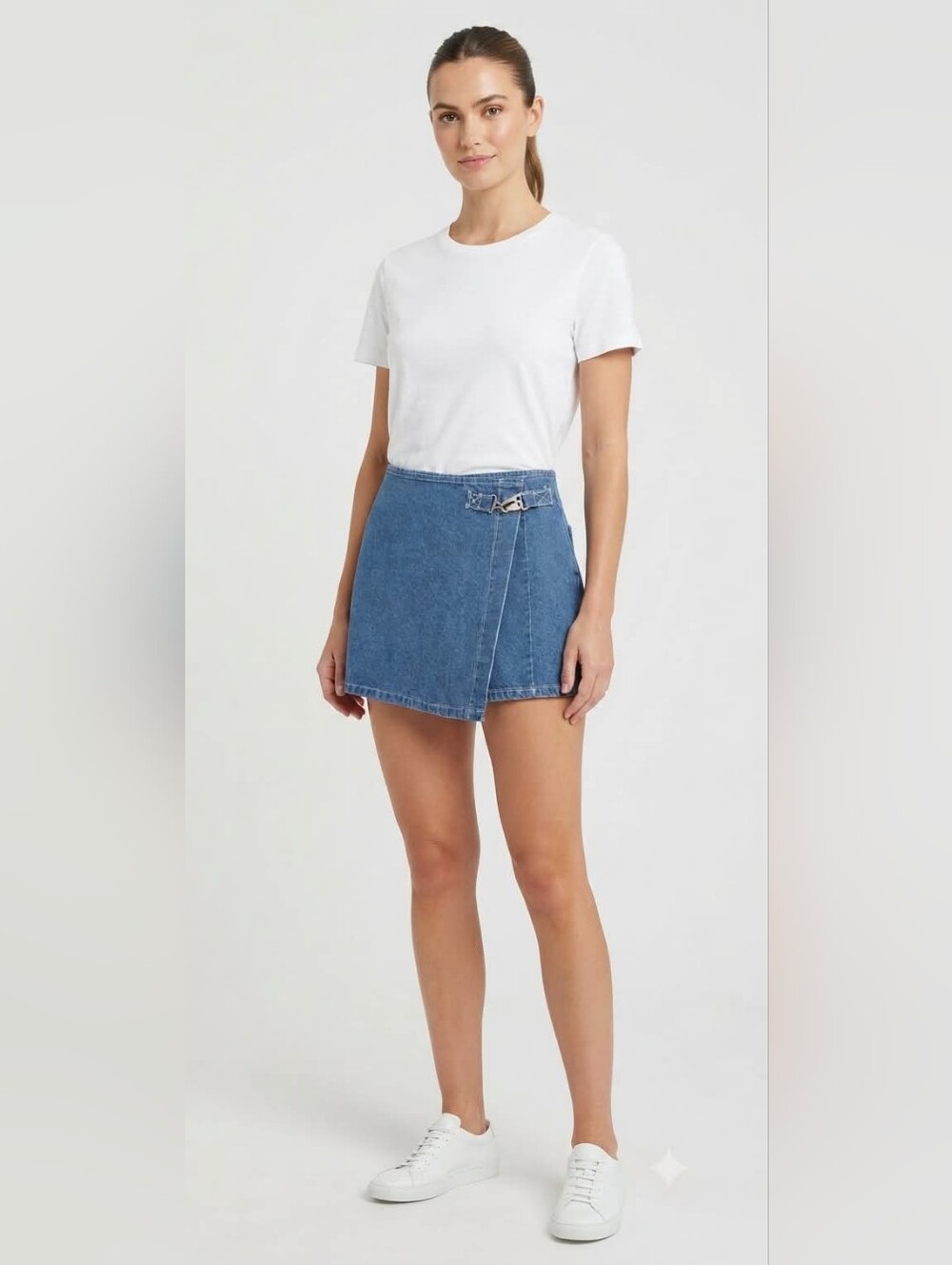 Paris Blues VINTAGE Denim Mini Skort with Buckle Detail Size 7